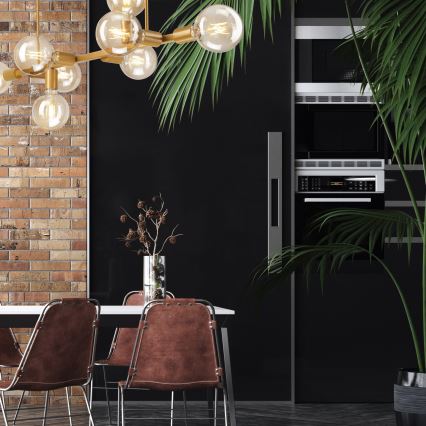 Hanglamp aan een paal ASTRID 8xE27/60W/230V goud