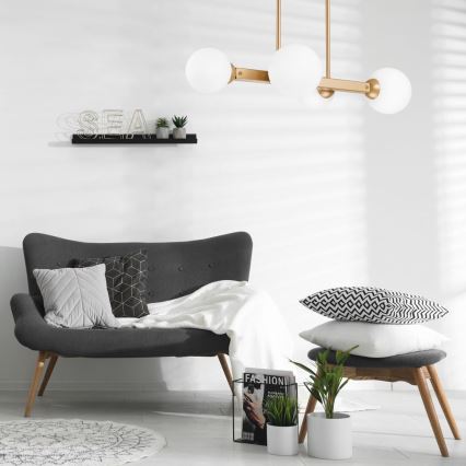 Hanglamp aan een paal ASTRO 4xG9/5W/230V goud