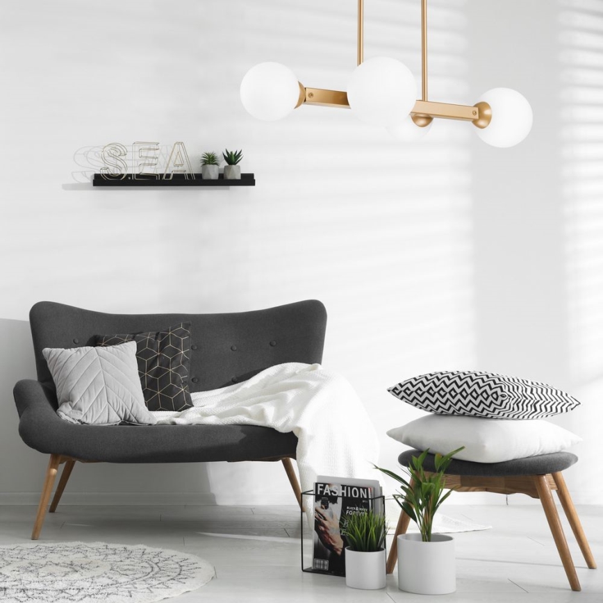 Hanglamp aan een paal ASTRO 4xG9/5W/230V goud