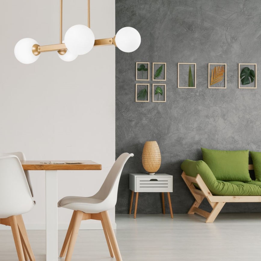 Hanglamp aan een paal ASTRO 4xG9/5W/230V goud