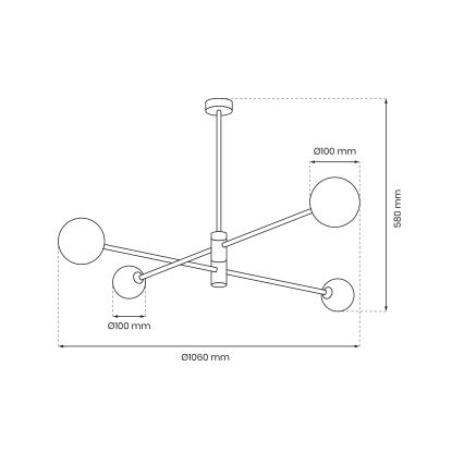 Hanglamp aan een paal DORI 4xG9/25W/230V zwart