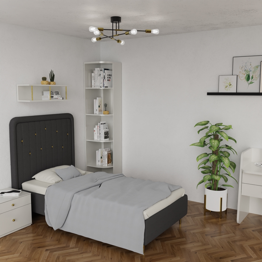 Hanglamp aan een paal FLAME 6xE27/60W/230V zwart/goud