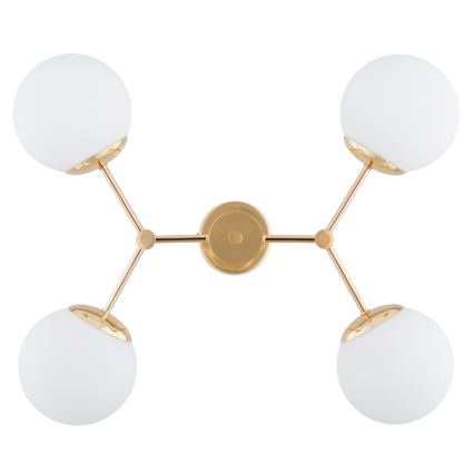 Hanglamp aan een paal FOTON  4xE14/40W/230V goud/wit