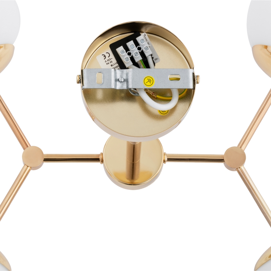 Hanglamp aan een paal FOTON  4xE14/40W/230V goud/wit