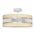 Hanglamp aan een paal HELEN 3xE27/15W/230V beige/goud