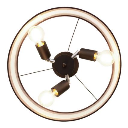 Hanglamp aan een paal HELEN 3xE27/15W/230V bruin/zwart/goud
