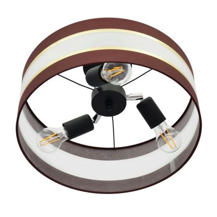 Hanglamp aan een paal HELEN 3xE27/15W/230V bruin/zwart/goud