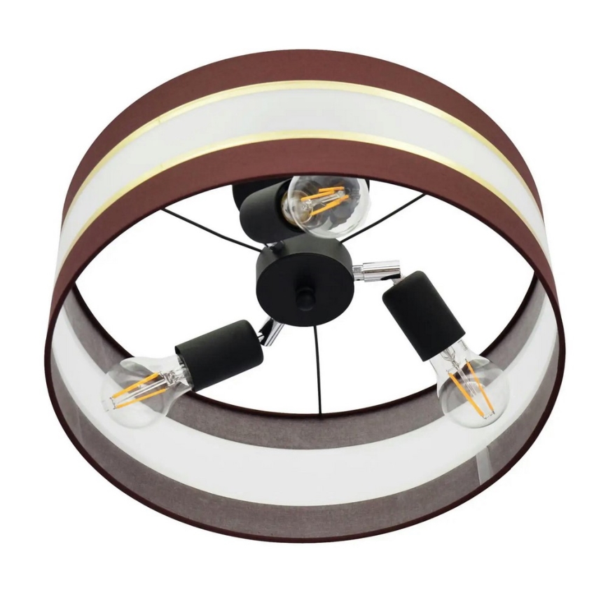 Hanglamp aan een paal HELEN 3xE27/15W/230V bruin/zwart/goud