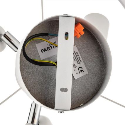 Hanglamp aan een paal HELEN 3xE27/15W/230V wit/glanzend chroom