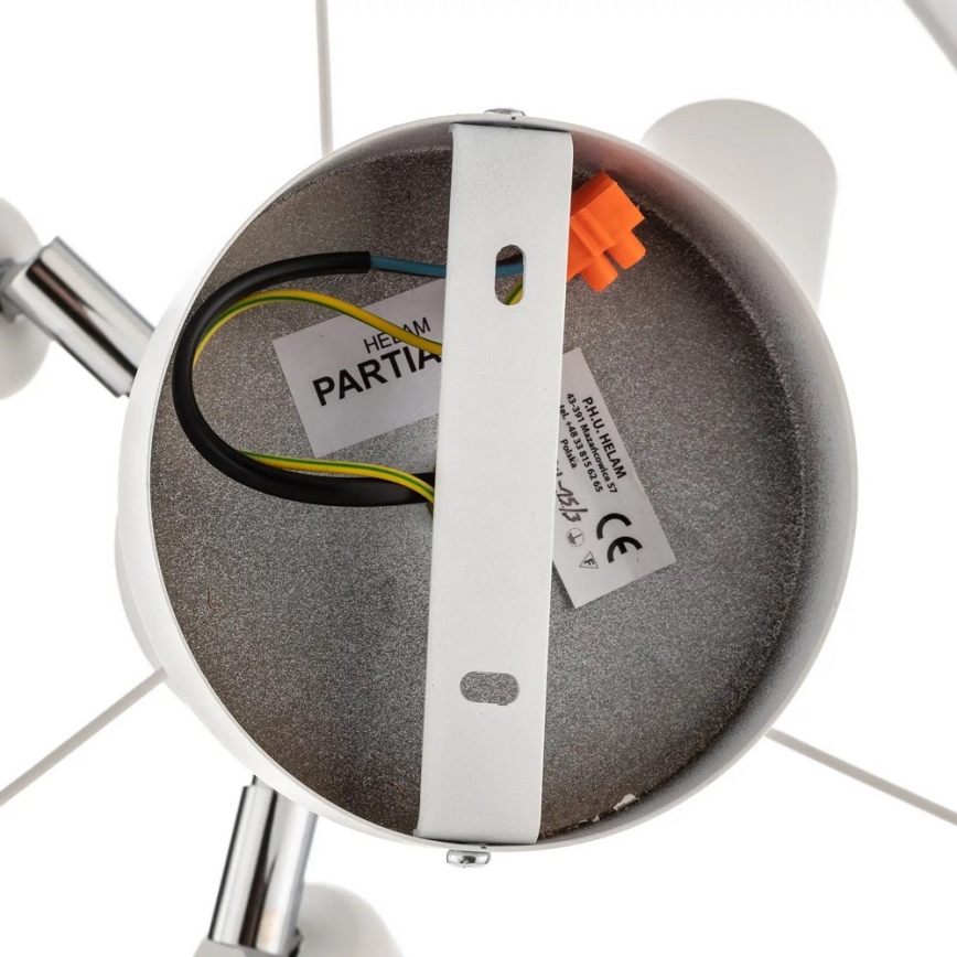 Hanglamp aan een paal HELEN 3xE27/15W/230V wit/glanzend chroom