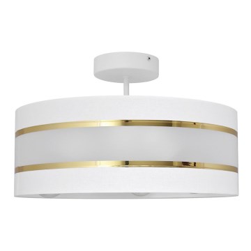 Hanglamp aan een paal HELEN 3xE27/15W/230V wit/goud