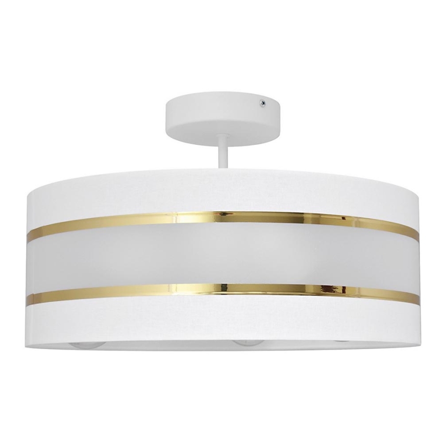Hanglamp aan een paal HELEN 3xE27/15W/230V wit/goud