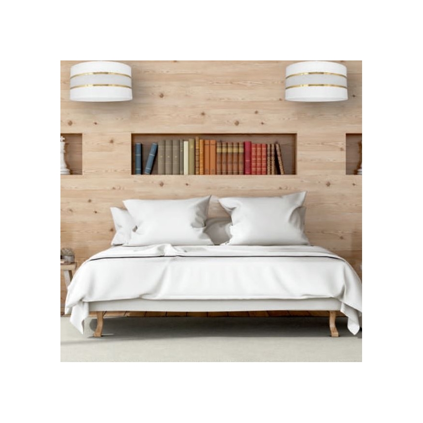 Hanglamp aan een paal HELEN 3xE27/15W/230V wit/goud