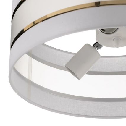 Hanglamp aan een paal HELEN 3xE27/15W/230V wit/goud