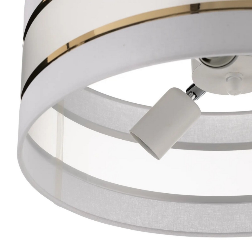 Hanglamp aan een paal HELEN 3xE27/15W/230V wit/goud