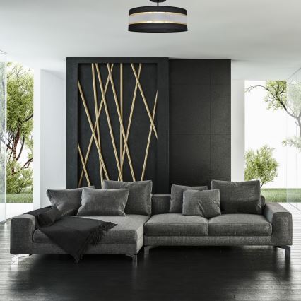 Hanglamp aan een paal HELEN 3xE27/15W/230V zwart/goud