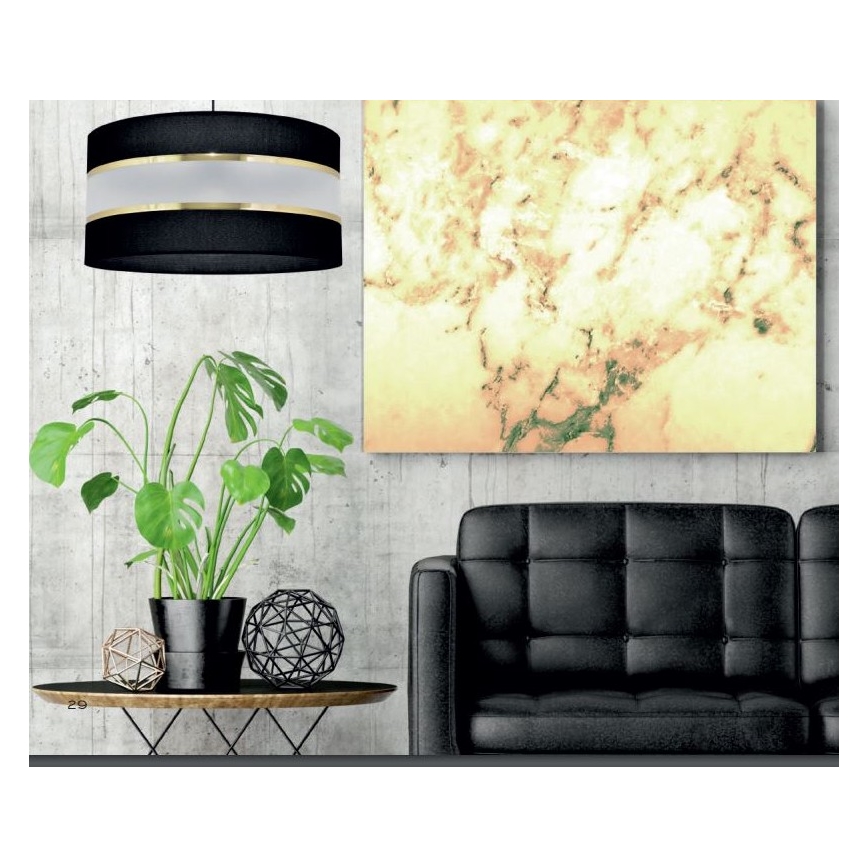 Hanglamp aan een paal HELEN 3xE27/15W/230V zwart/goud