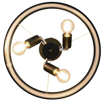 Hanglamp aan een paal HELEN 3xE27/15W/230V zwart/goud