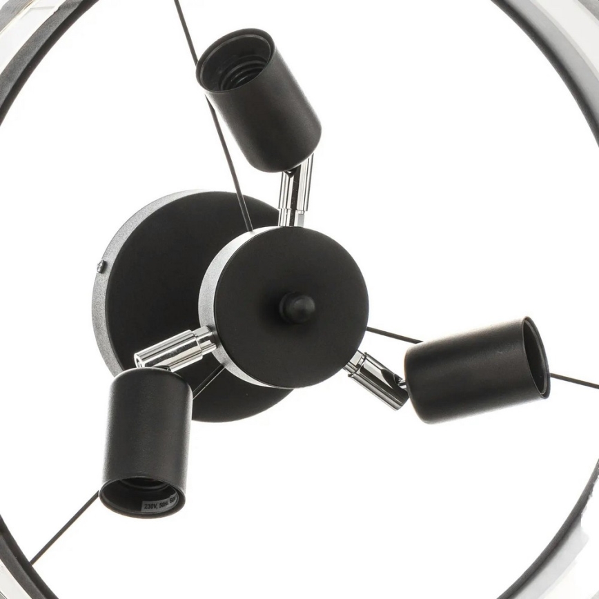 Hanglamp aan een paal HELEN 3xE27/15W/230V zwart/goud