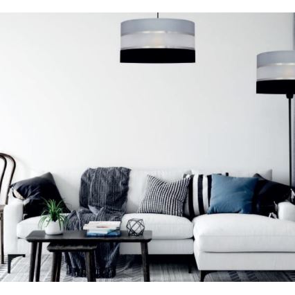 Hanglamp aan een paal HELEN 3xE27/15W/230V zwart/grijs/glanzend chroom