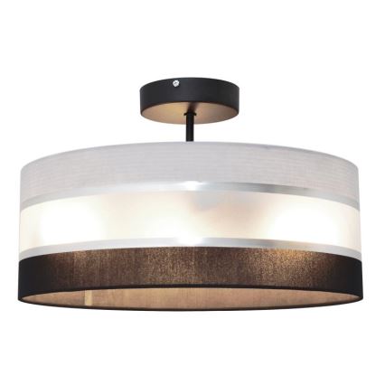 Hanglamp aan een paal HELEN 3xE27/15W/230V zwart/grijs/glanzend chroom