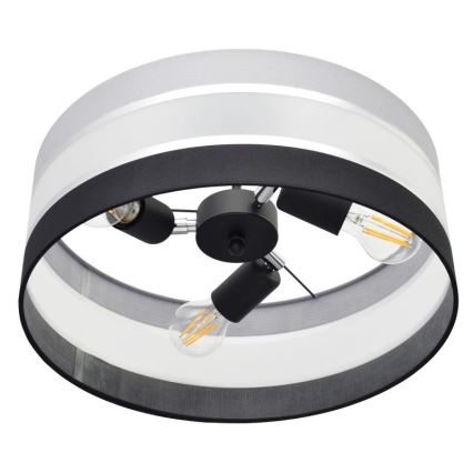 Hanglamp aan een paal HELEN 3xE27/15W/230V zwart/grijs/glanzend chroom