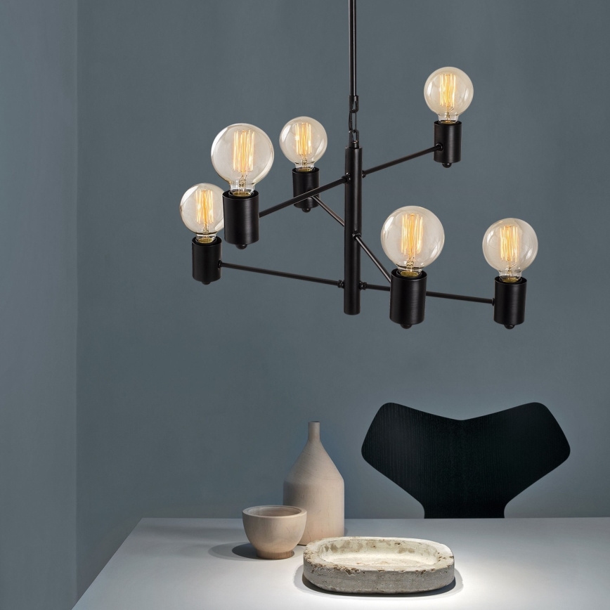 Hanglamp aan een paal HEXA 6xE27/40W/230V