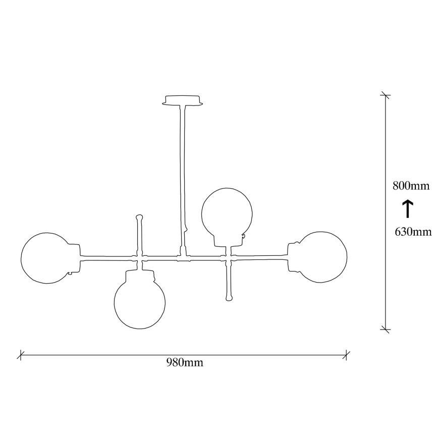 Hanglamp aan een paal MUDONI 4xE27/40W/230V