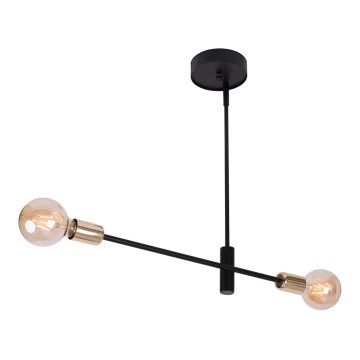 Hanglamp aan een paal ONYX 2xE27/60W/230V zwart/goud