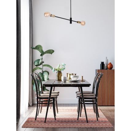 Hanglamp aan een paal ONYX 2xE27/60W/230V zwart/goud