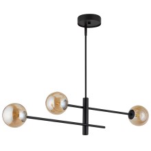 Hanglamp aan een paal ORO 3xG9/12W/230V zwart/goud