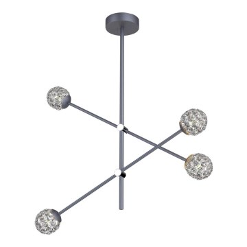 Hanglamp aan een paal PAKSOS 4xG9/5W/230V grijs