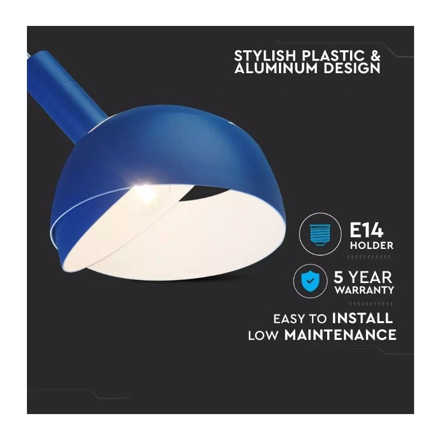 Hanglamp aan een touwtje 1xE14/60W/230V blauw