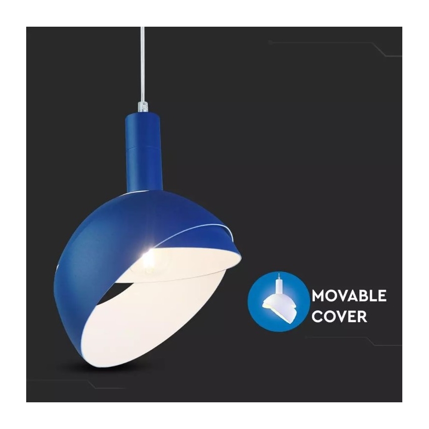 Hanglamp aan een touwtje 1xE14/60W/230V blauw