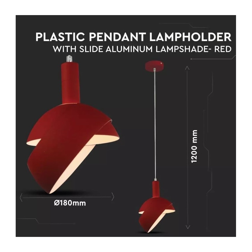 Hanglamp aan een touwtje 1xE14/60W/230V rood