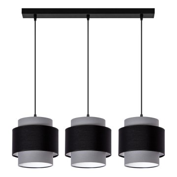 Hanglamp aan kabel 3xE27/60W/230V grijs