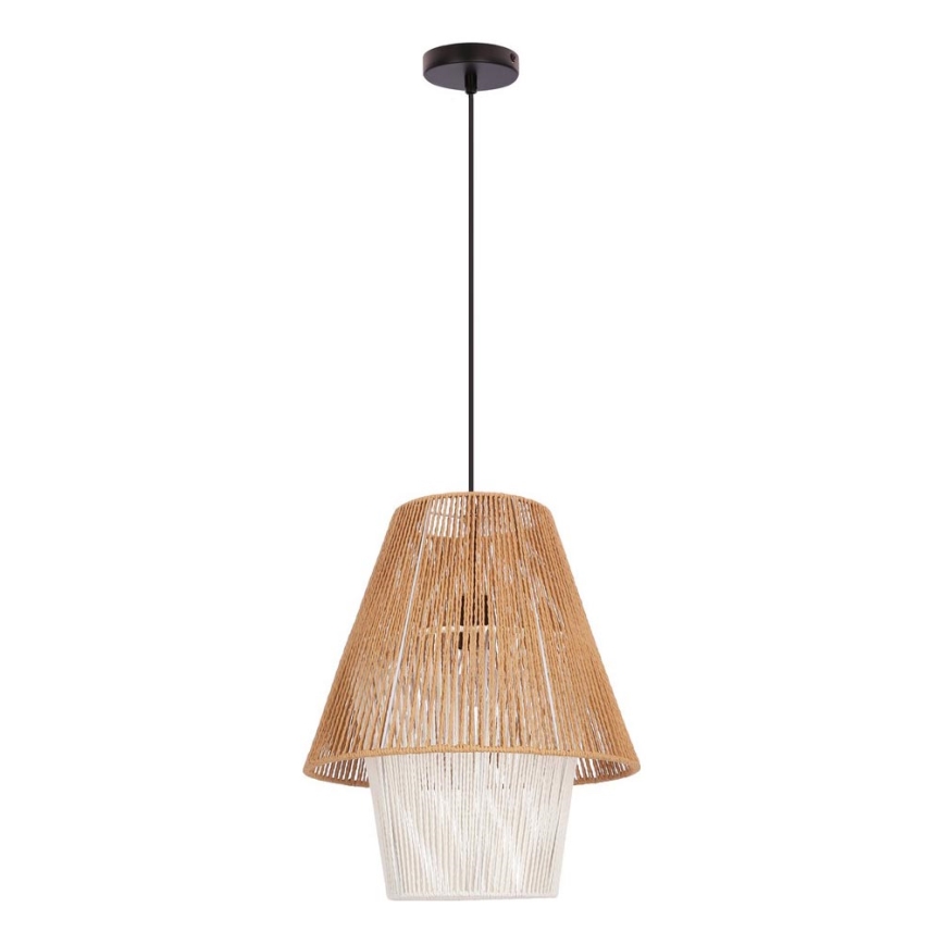 Hanglamp aan kabel AFRICA 1xE27/40W/230V Ø 40 cm bruin/crème