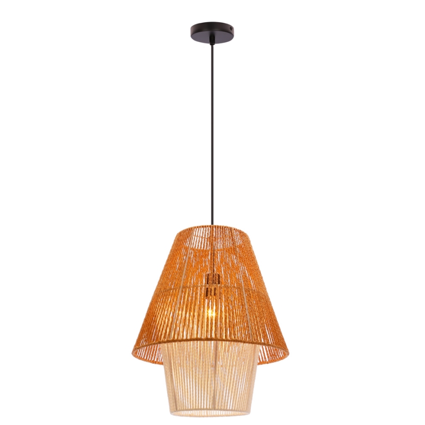 Hanglamp aan kabel AFRICA 1xE27/40W/230V Ø 40 cm bruin/crème