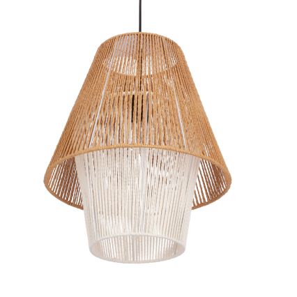 Hanglamp aan kabel AFRICA 1xE27/40W/230V Ø 40 cm bruin/crème