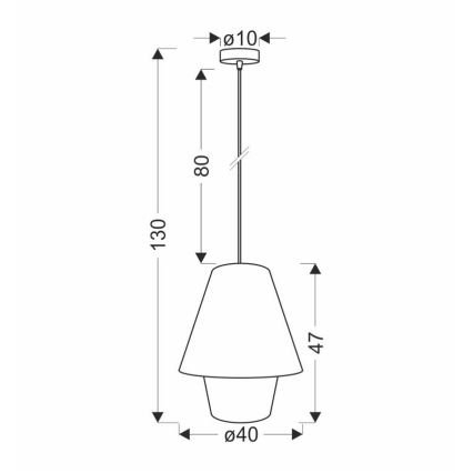 Hanglamp aan kabel AFRICA 1xE27/40W/230V Ø 40 cm bruin/crème