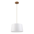 Hanglamp aan kabel AIDA 1xE27/60W/230V Ø35 cm eiken/bruin/wit