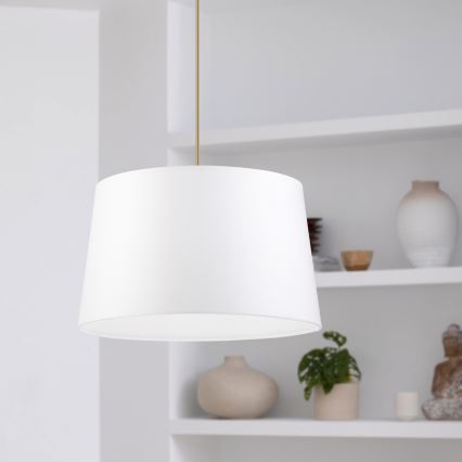 Hanglamp aan kabel AIDA 1xE27/60W/230V Ø35 cm eiken/bruin/wit