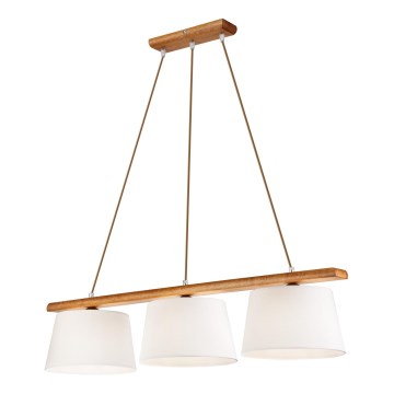 Hanglamp aan kabel AIDA 3xE27/60W/230V eiken