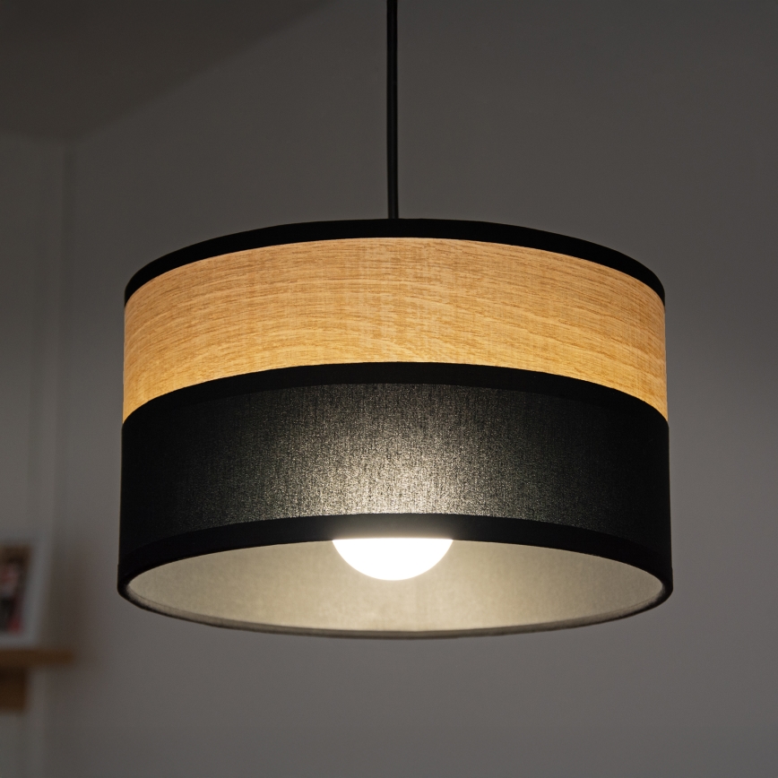 Hanglamp aan kabel ALBA 1xE27/15W/230V Ø 20 cm zwart/bruin