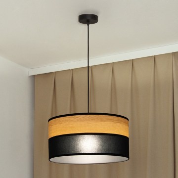 Hanglamp aan kabel ALBA 1xE27/15W/230V Ø 45 cm zwart/bruin