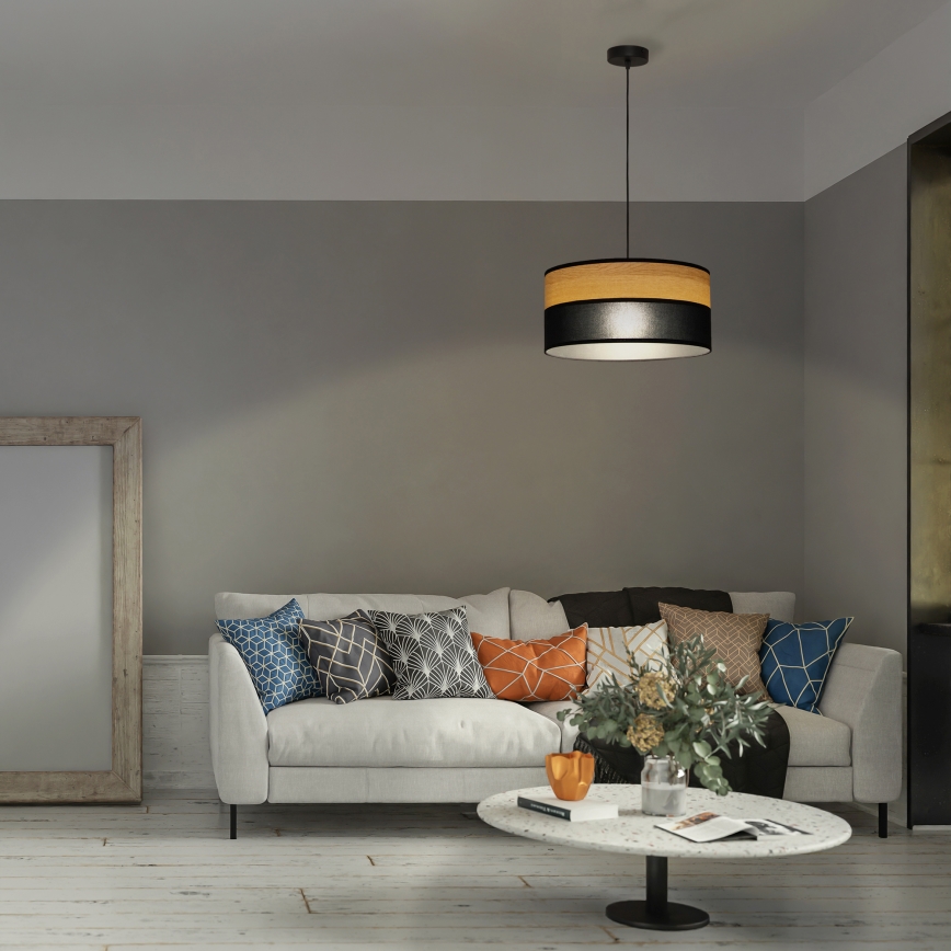 Hanglamp aan kabel ALBA 1xE27/15W/230V Ø 45 cm zwart/bruin