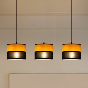 Hanglamp aan kabel ALBA 3xE27/15W/230V zwart/bruin