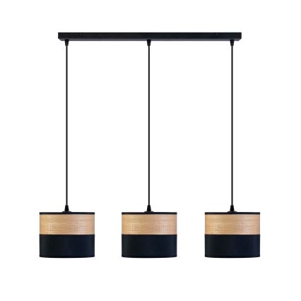 Hanglamp aan kabel ALBA 3xE27/15W/230V zwart/bruin