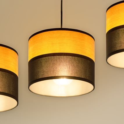 Hanglamp aan kabel ALBA 3xE27/15W/230V zwart/bruin