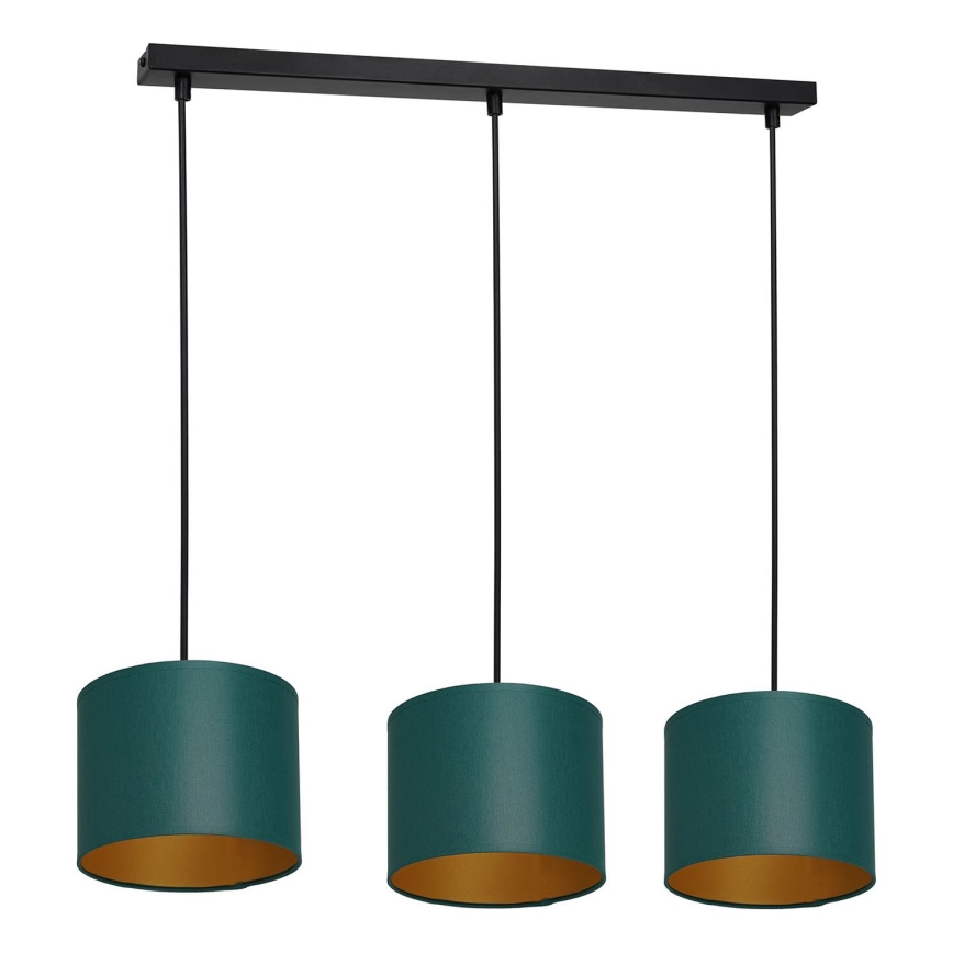 Hanglamp aan kabel ARDEN 3xE27/60W/230V groen/goud
